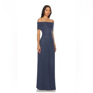 Lioness Off-Shoulder Navy Maxi Dress